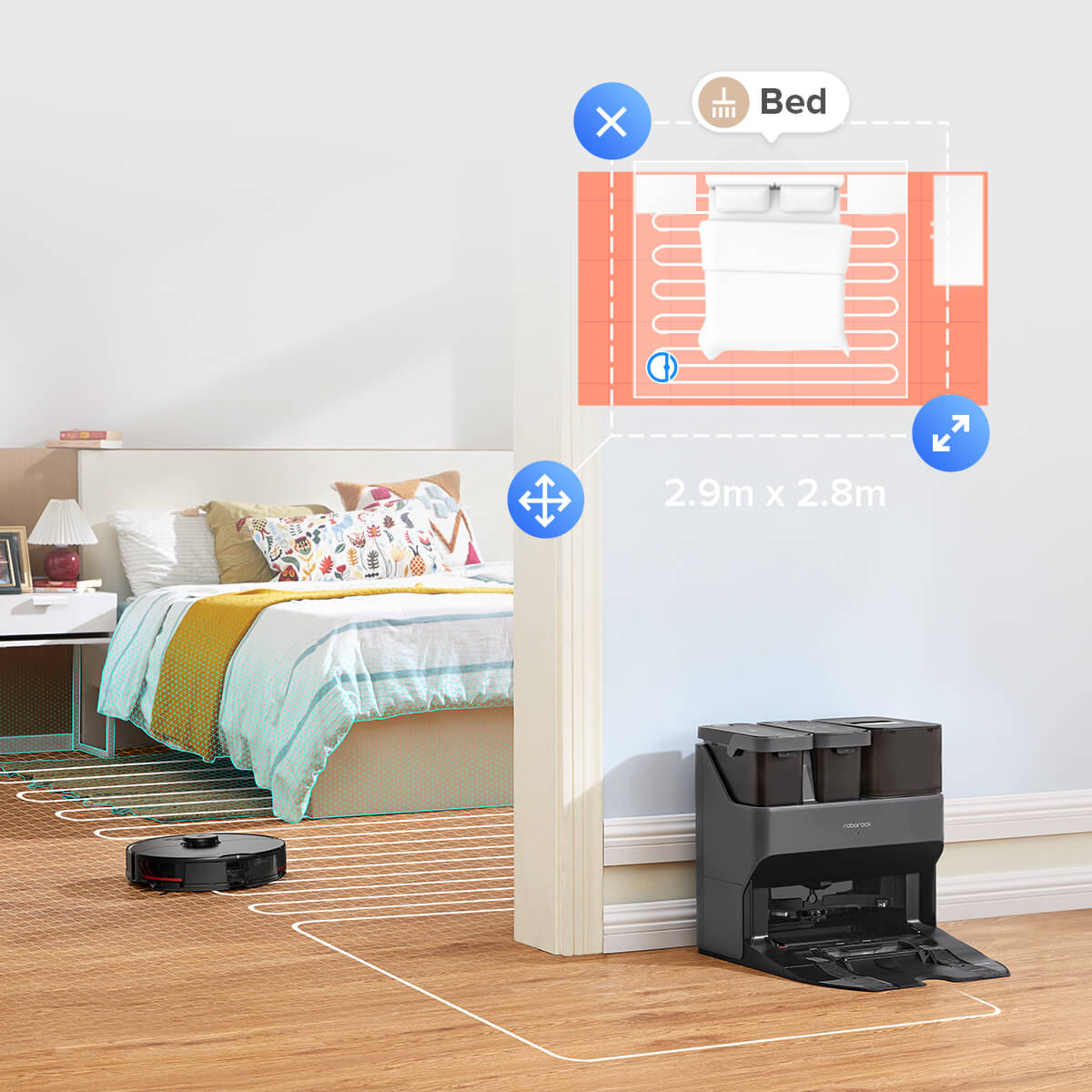 Navigate Roborock S7 MaxV with 3D map or Matrix map to clean