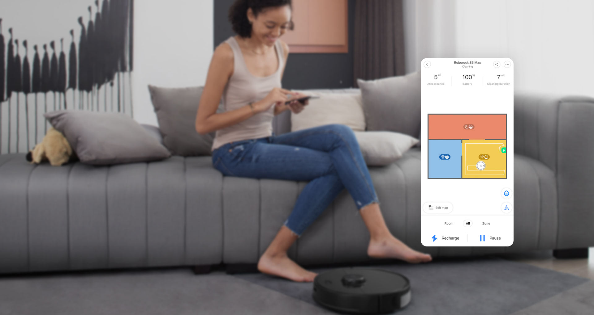 Roborock S5 Max peut créer un plan d'étage précis à 98 % Roborock S5 Max peut créer un plan d'étage précis à 98 %