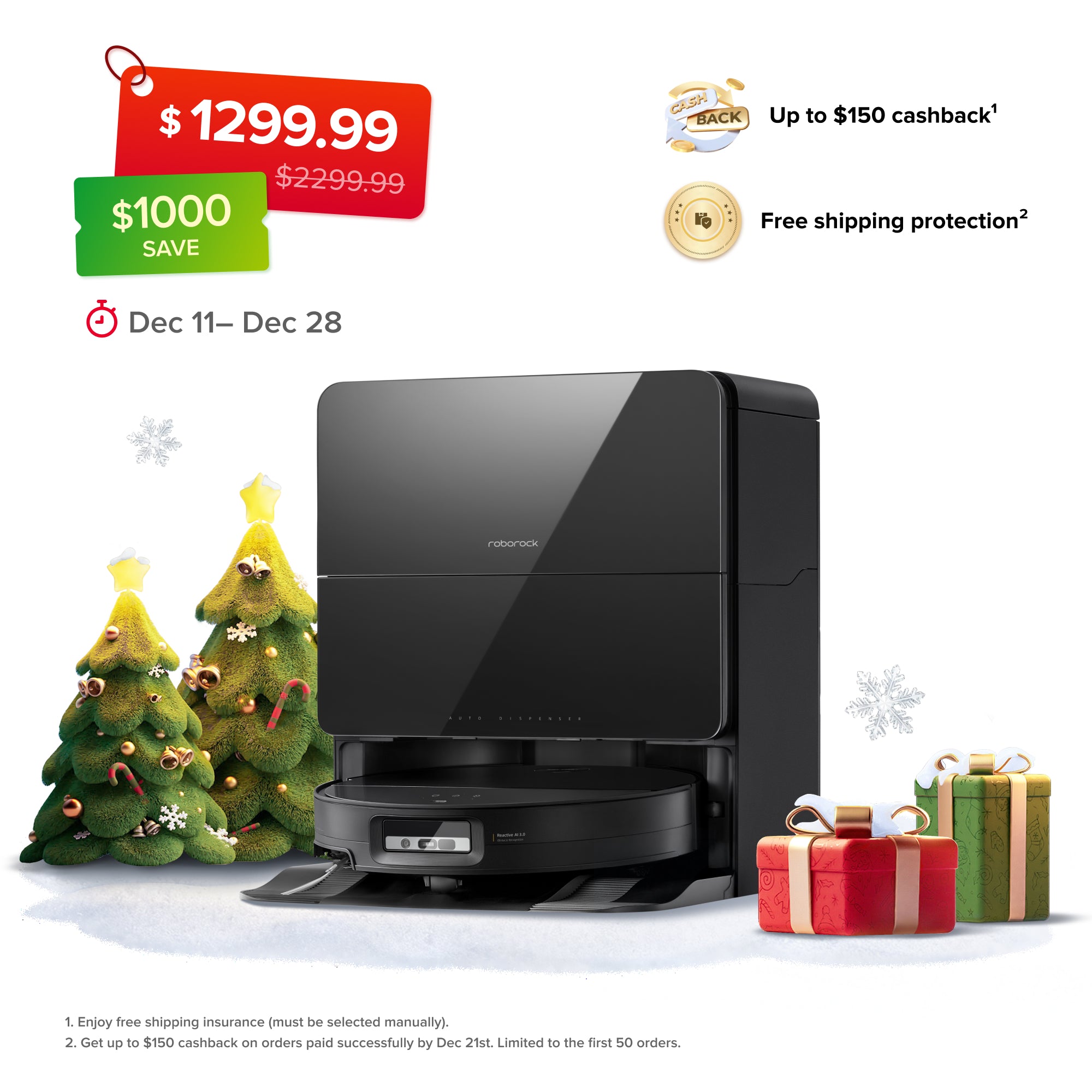 Roborock Saros 10 Robot Vacuum with Dual Anti-tangle System