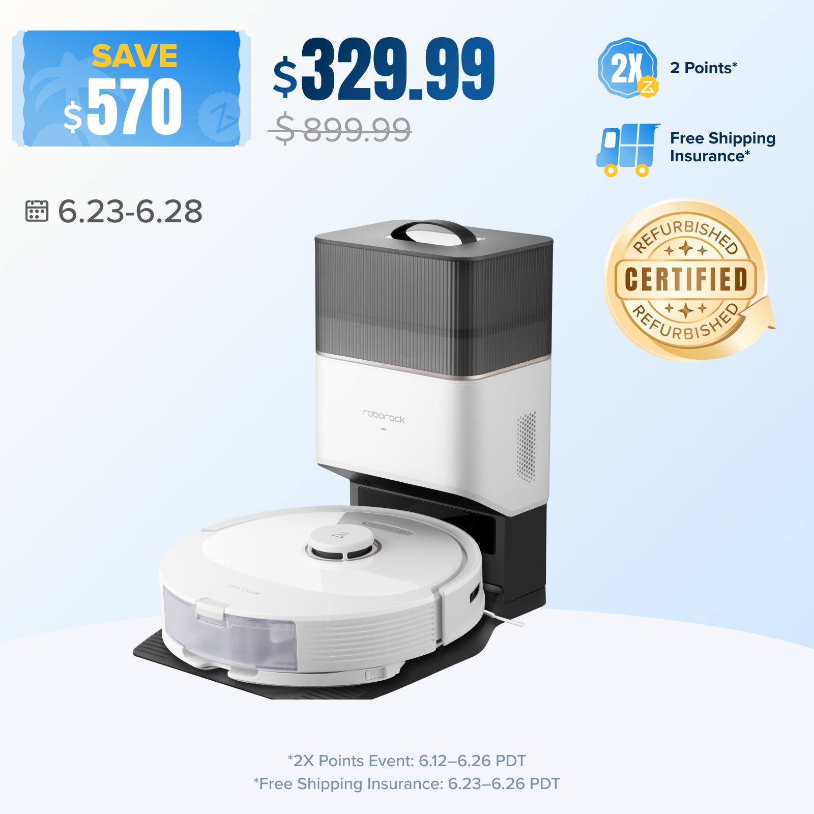 【Certified Refurbished】Roborock Q8 Max+