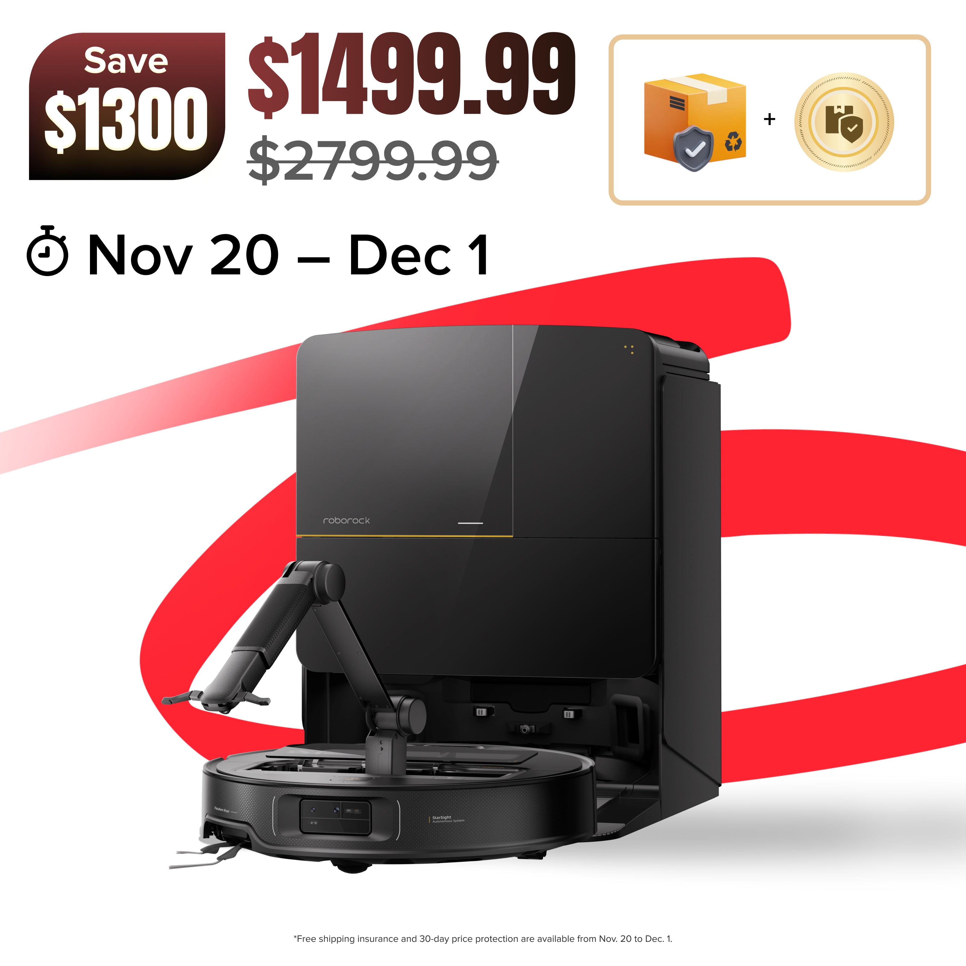 Roborock Saros Z70 Robot Vacuum with OmniGrip™ Mechanical Arm